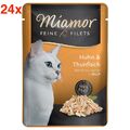 MIAMOR FILETS FEINSTES KATZENFUTTER NASSFUTTER MIT HUHN & THUNFISCH 24 x 100 g