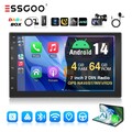 7" 2 DIN Apple Carplay DAB+ Autoradio Android 14 4+64G GPS NAV IPS WiFi Kam MIK