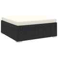 Modular-Fußhocker 1 Stk. + Auflagen Poly Rattan Schwarz
