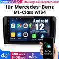 4+64GB Android12 Autoradio GPS Navi CARPLAY WIFI DAB+ Für Mercedes Benz ML W164