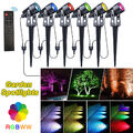 Gartenstrahler LEDs Set mit Erdspieß Gartenspot Außen mit Fernbedienung IP65 RGB