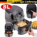 8L Heißluftfritteuse Fritteuse Heißluft Digitale Edelstahl Air Fryer Backen