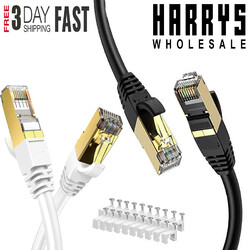 FLACHES CAT7 ETHERNETKABEL RJ45 NETZWERK SSTP GOLD ULTRADÜNN 10 GBPS LAN LEAD-SET