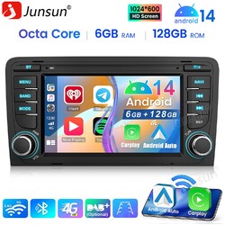 6+128GB Autoradio Android 14 GPS Navi Carplay WIFI Für Audi A3 S3 RS3 8P 8V BOSE