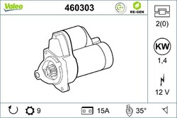 VALEO Starter Anlasser Startanlage ohne Pfand VALEO RE-GEN AT 460303