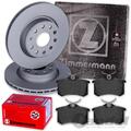 Zimmermann BREMSSCHEIBEN 256mm + BELÄGE HINTEN für AUDI S3 TT VW GOLF 4 OCTAVIA