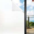 Funfox Fensterfolie Blickdicht Selbstklebend, Statische Milchglasfolie mit