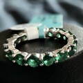 Größe 8 4 mm Smaragd Nano Infinity Band 925 Sterling Silber, neu Etikett