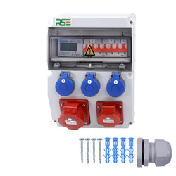 RSE BAUSTROMVERTEILER WANDVERTEILER KOMPLETT VERDRAHTET 32A 16A 230V MIT CEE ...