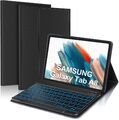 Samsung Galaxy Tab A8 2022 10.5 X200 Schutz Hülle Beleuchtete Bluetooth Tastatur