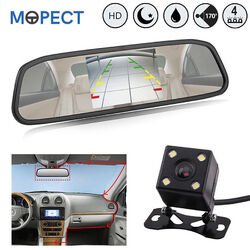 MOPECT Auto KFZ 4.3 Zoll HD Rückspiegel Monitor + IP67 Autokamera Rückfahrkamera