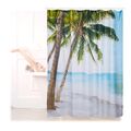 Relaxdays Duschvorhang Strand Polyester wasserabweisend waschbar Anti-Schimme...