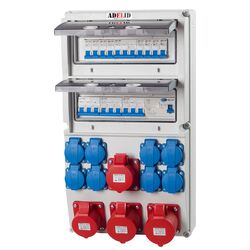 BAUSTROMVERTEILER WANDVERTEILER KOMPLETT VERDRAHTET 32A 16A 230V MIT CEE DOSE⭐TOP⭐✅ NOCKENSCHALTER ✅ HAUPTSCHALTER ✅