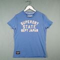  SUPERDRY T-Shirt Herren groß hellblau weiß super Premium T-Shirt Oberteil bevorzugt