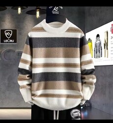 Strickpullover Herren Pullover Gestreift Sweater Pulli Herren Mix DSTREET M-2XL