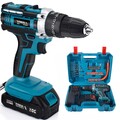 20V Für Makita Akku-Schlagbohrschrauber Akkuschrauber Set Mit Koffer+2 Akkus