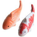 2x Keramik Schwimmfische Aquarium Deko Realistisch Desktop Ornamente-NN