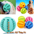 Rubber Ball Chew Treat Dispensing Holder Pet Dog Puppy Cat Toy Training Dent #N