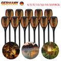 96 LED Solarleuchte Garten Beleuchtung Solar Licht Lampe Fackel Leuchte Flamme
