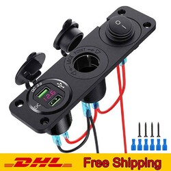 Auto KFZ Zigarettenanzünder 12V Steckdose mit Dual USB Ladegerät Buchse Einbau