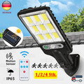 2er 5000W Solarleuchte mit Bewegungsmelder Außen Lampe Fluter LED Strahler Licht