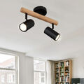 Deckenleuchte Holzlampe Deckenlampe Esszimmerlampe schwarz bewegliche Spots 