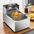 Öl-Friteuse 2500W 6L Edelstahl Fritteuse Profi Küche Kaltzonen Fritteuse Fritöse
