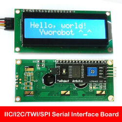 Blue 1602 LCD Display IIC/I2C/TWI/SPI Serial Interface Board Module Port Arduino
