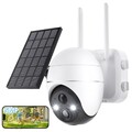 2K 5MP Überwachungskamera Aussen Akku mit Solarpanel PTZ 30M Farbige Nachtsicht