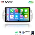 4+64G Android14 Autoradio Carplay GPS Navi BT RDS KAM DAB Für Fiat 500 2007-2015