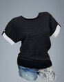 Giulia e Tu Damen Pullover mit Kontraststreifen Gr. 36 Kurzarm Elegant NEU