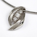  Anhänger in 585 Weißgold 14 Karat mit Diamant-Brillant 0,25 ct, w.si
