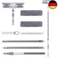 2-in-1 Fensterwischer, Jubor Professioneller Fensterputzer mit Teleskopstiel,