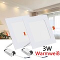 2X LED Panel Einbaustrahler 230V Spots Einbauleuchten 3W Warmweiß Deckenleuchte