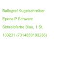 Ballograf Kugelschreiber Epoca P Schwarz, Schreibfarbe: Blau, 1 St. 103231 (7314