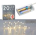 LED 20er Lichter Kette 220cm Draht Micro mit Timer Deko warm weiß Silber Innen