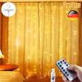 3x3m Lichternetz 300 LED Lichterkette Lichtervorhang Garten Deko Innen Außen DHL