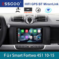 Android 12 Autoradio Carplay GPS Für Smart Fortwo 451 10-15 Navi RDS WIFI BT DAB