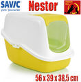 Savic Katzentoilette Nestor Katzenklo mit Haube Haubentoilette Toilette WC gelb