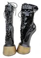 Pony High Heels Stiefeletten Overknees Crotch Overknees schwarz clubwear Neu HOT