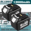 2 Stück - 18V/12,0Ah für Makita Akku BL1860B- 2er Set - 197422-4 BL1850 BL1830