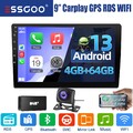 9" DAB+ Doppel DIN Autoradio Android 14 4+64G Carplay GPS NAVI RDS Bluetooth KAM