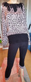 BiBA  -  Capri-Leggings + Shirt - Gr. S   schwarz/pink - getragen -