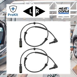 2x ORIGINAL® Meat - Doria Sensor, Raddrehzahl Vorne, Links, Rechts für Opel