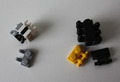 LEGO - Platte 1 x 1 mit Clip / Halter (5+8 Stück), weiß gelb schwarz grau