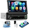 Apple Carplay Autoradio Bluetooth 1 Din 7" Bildschirm IPS Touchscreen FM +Kamera