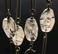 Antike Silber 800 Collier Kette Mit Bergkristall Turmalin Schörl Nadeln