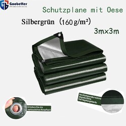 Gewebeplane Abdeckplane Schutzplane mit Oese Grün Silber Schutzplane Gewebeplane