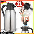 Thermoskanne 2L Isolierkanne Thermosflasche Edelstahl Kaffeekanne Teekanne DHL
