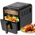 XL Heißluftfritteuse Airfryer 1800W 6.5L Heissluft Fritteuse mit Sichtfenster